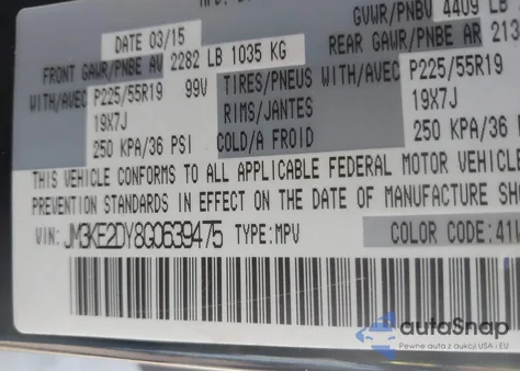 2016 Mazda Cx-5 Grand Touring z USA, uszkodzony, nr VIN JM3KE2DY8G0639475